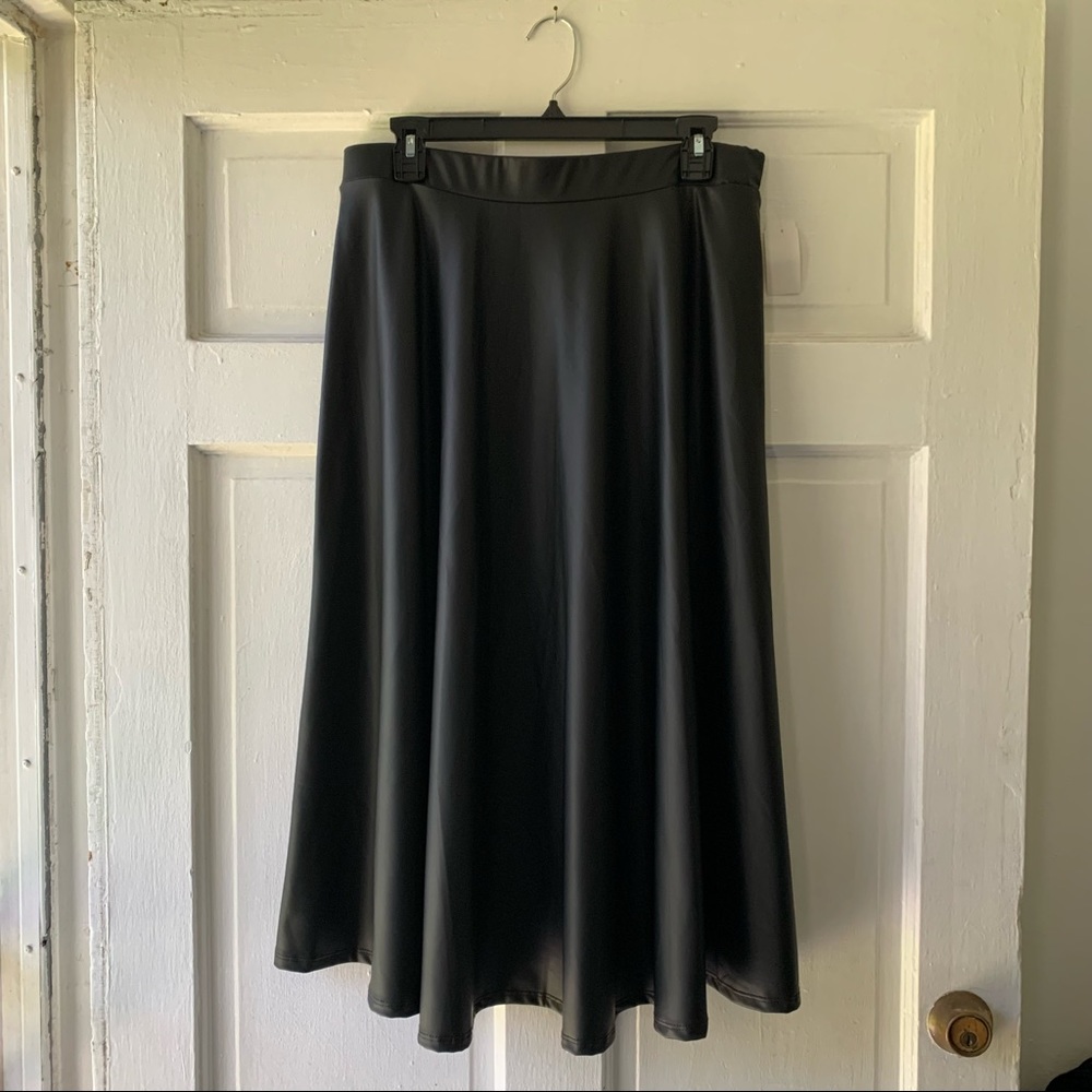 Gstage Black Pleather Skirt